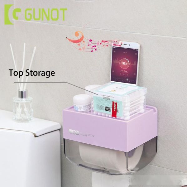 

gunot waterproof toilet paper holder wall mounted tissue box with drawer plastic multifunction toilet paper holder for bathroom t200425