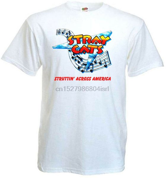 

stray cats struttin across america v1 t shirt white all sizes s-5xl
