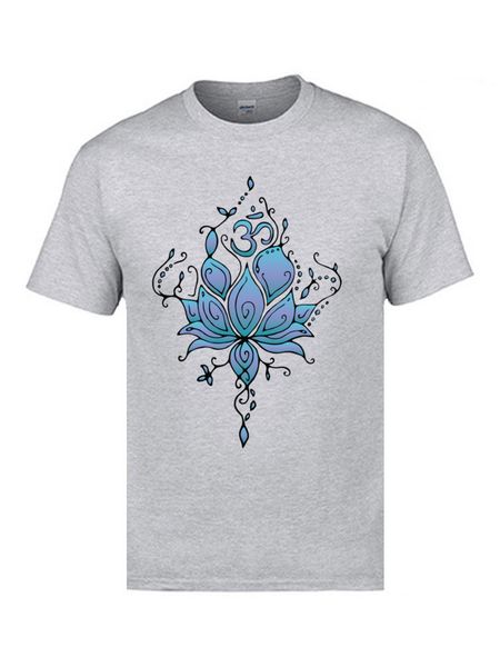 

triangle lotus om zen t shirts fashion 100% cotton simple style tee-shirts dhyana buddhism tshirts men