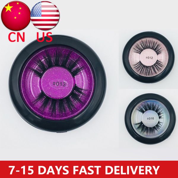 

1 pair individual 3d mink lashes natural long invisible thin band fake wending eyelashes curl soft extension pink round box