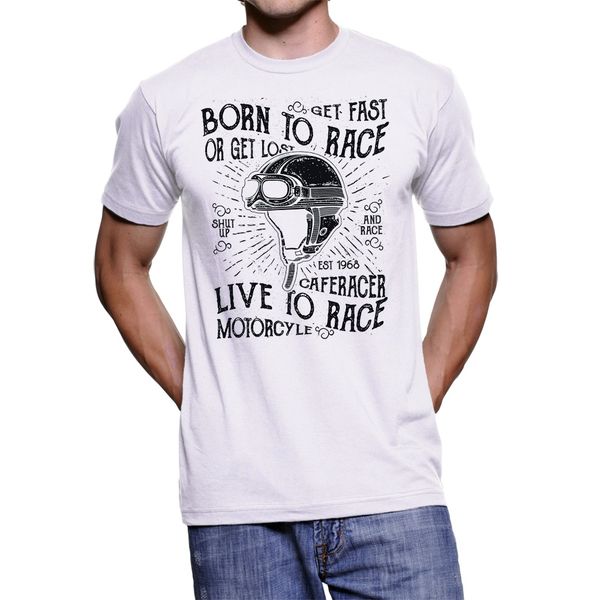 

men 2019 brand clothing tees casual t - shirt uomo born to race illustration vintage t shirt