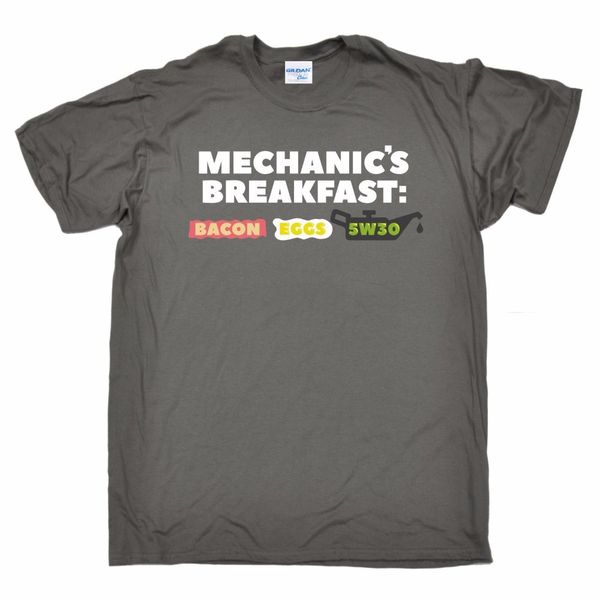 

2019 brand designs o neck mechanics breakfast mens t-shirt funny birthday gift car motorbiker vehicle harajuku tee shirts