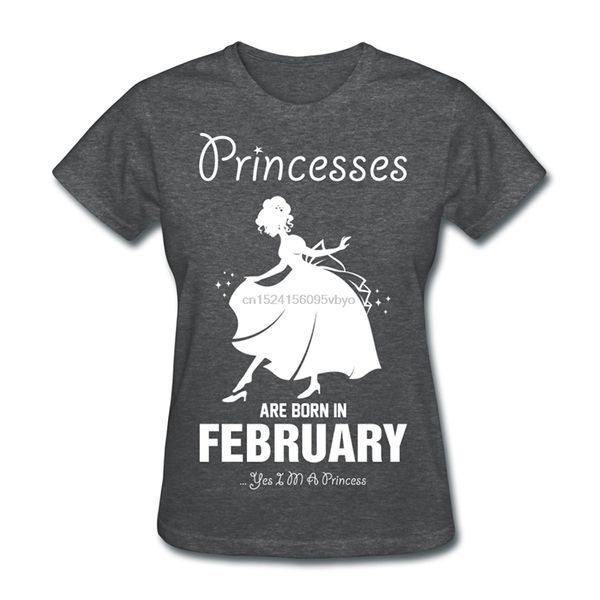 

princesses are born in february birthday t-shirt