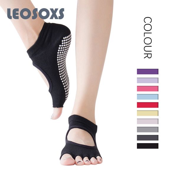 

sports socks 1 pair women yoga quick-dry anti slip silicone gym pilates ballet fitness sport cotton breathable elasticity, Black