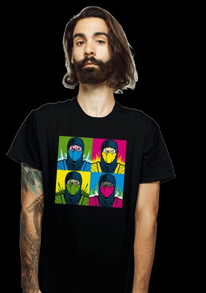 

pop kombat mortal kombat kuai liang sub-zero gaming pop art black t-shirt s-3xl summer style casual wear tee shirt
