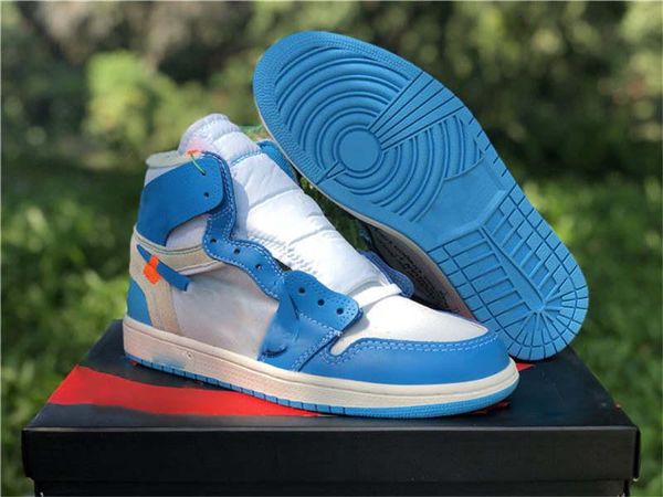 

1 high og white unc powder blue basketball shoes for men red chicago bred 1s mens trainers athletic sport sneakers