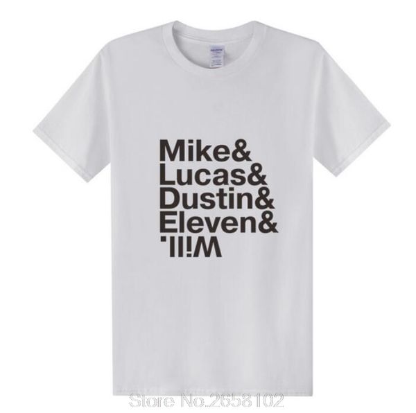

new fashion stranger things t-shirts men mike dustin lucas eleven will tshirt men tees cotton short sleeve t shirt