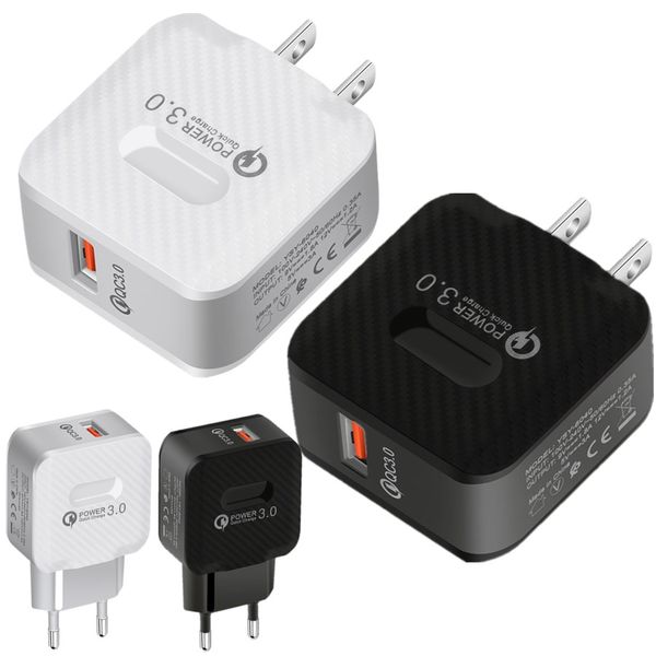 

quick charging eu us qc 3.0 ac home travel power adapter wall charge for iphone 7 8 xr samsung s20 s11 android phone pc