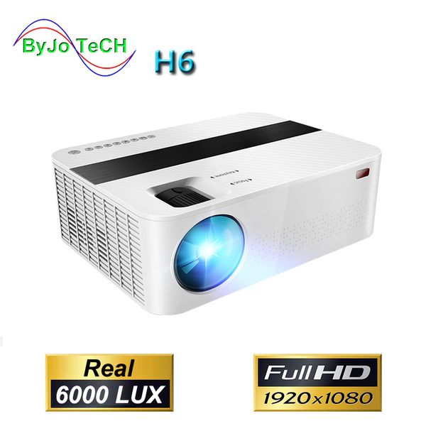 

byjotech h6 1920x1080 full hd 1080p projector 6000 lumens proyector video cinema home theater android wifi optional beamer t6 up