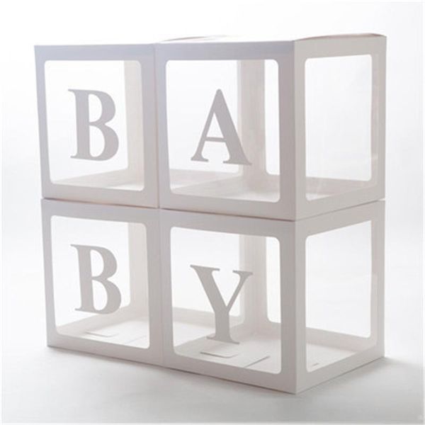 

4pc/set alphabet transparent packing box latex balloon love wedding balloon box anniversary birthday party decor baby shower