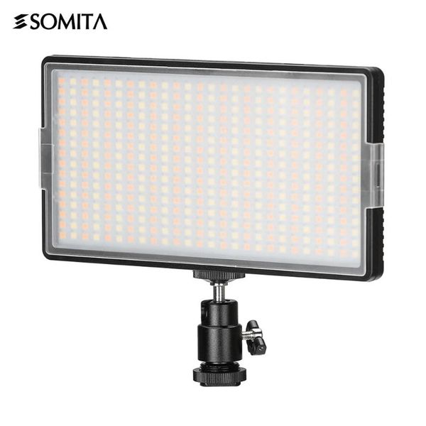 

somita st-416 led video light 3200k-5600k bi-color portable dimmable ultra-thin fill light with white color filter mini ballhead