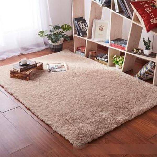 

living room coffee table blanket nordic style long hair carpet bedroom bedside mat thickened washed silk hair non-slip rug