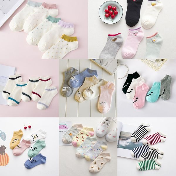

весна и лето женщин конфеты цвет sockscotton лодка sockscartoon милый медведь мелкопотребительский детей игровая лодка носки хлопковые носки, Black