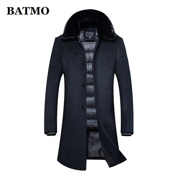

men's wool & blends batmo arrival winter 90% white duck down liner thicked trench coat men,men's jackets,men's warm 3088, Black