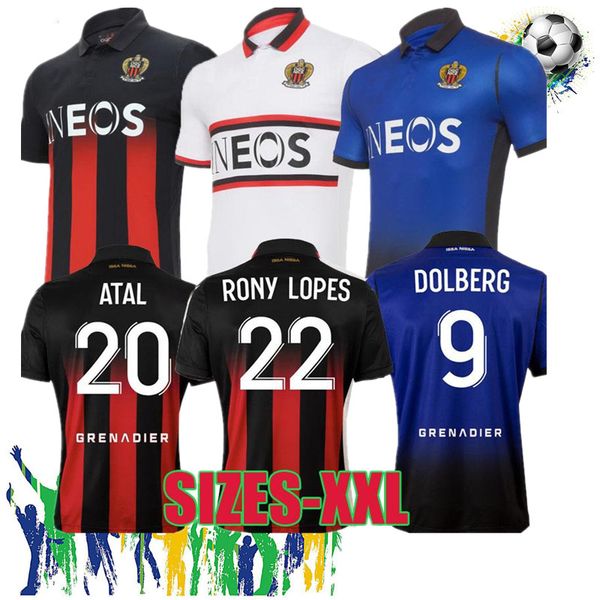 

20 21 maillot de foot ogc nice soccer jersey 2020 2021 atal dolberg pierre lees-melou gouiri ignatius ganago wylan rony lopes football shirt, Black;yellow