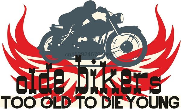 

old bikers to old to die young t shirt motor cycle bike funny bikers retro look
