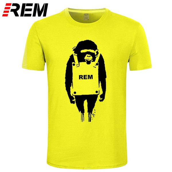 

rem banksy laugh now mens t shirt graffiti art