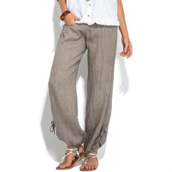 

women's pants & capris 2021 autumn solid long trousers fashion women high waist pockets loose wide leg female casual comfort, Black;white