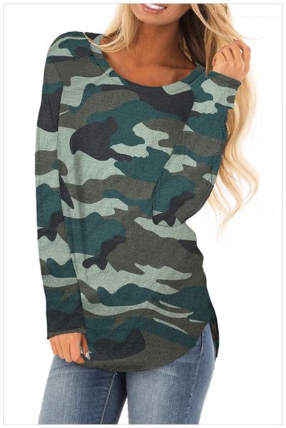 

neck camouflage print sweatshirts fashion casual loose female clothing womens designer hoodies long sleeve crew, Black