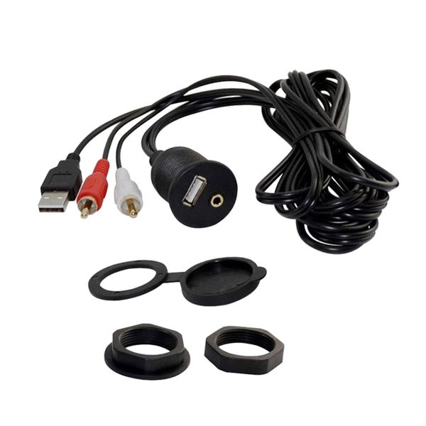 

usb 2.0 2 rca мужской 3,5 мм usb2.0 женский маунт автомобиля flush кабель 2rca usb 3.0 для установки заподлицо удлинительный кабель - 3 фута