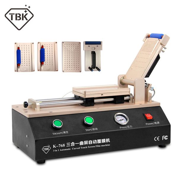 

3 in 1 tbk-768 automatic curved touch screen oca film laminating machine for s6 s7 edge plus laminator for curved screen