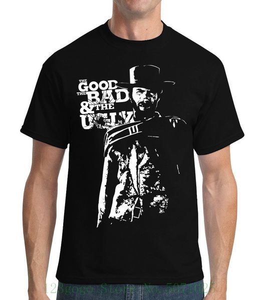 

clint eastwood : the good the bad and the ugly western movie men's black t shirt youth t shirt cool fashion