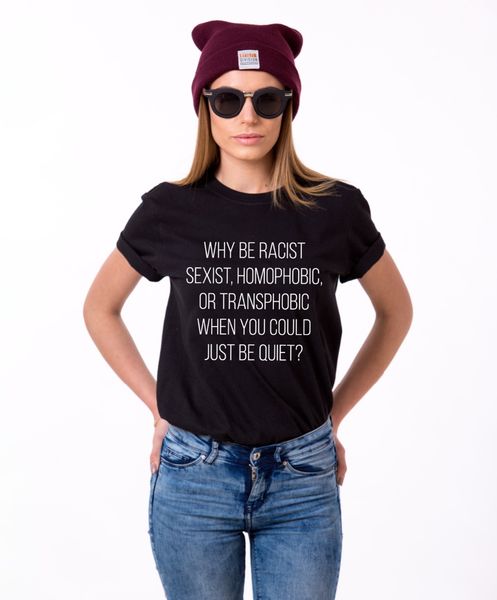 

новый 2020 лето printed мужская мода тенниска новых женщин антирасизм сексизм гомофобия трансфобия подарков tee shirt печать