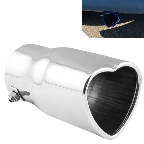 

universal 60mm inlet dia burn heart shaped tip exhaust pipe muffler for car