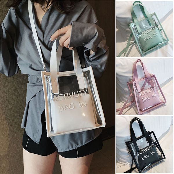 

женщины transparent сумки сумка очистить jelly кошелек сцепления пвх tote сумка