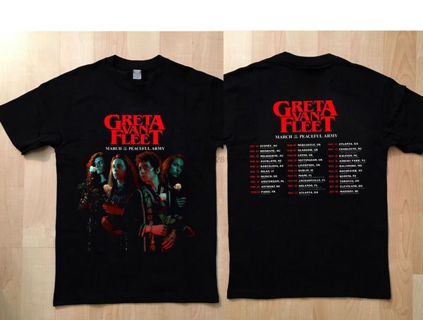 

greta van fleet march of the peaceful army tour 2020 new t-shirt size s to 3xl summer short sleeves cotton fashion t shirt