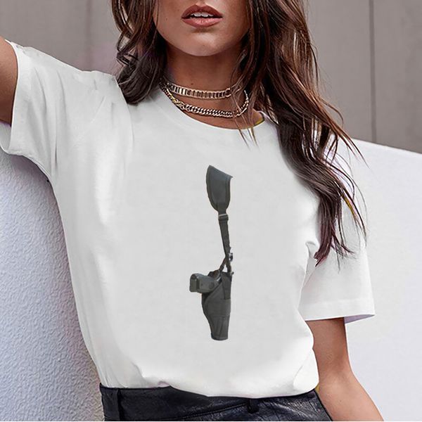

t shirt women shoulder holster maternity hip hop vintage custom female tshirt