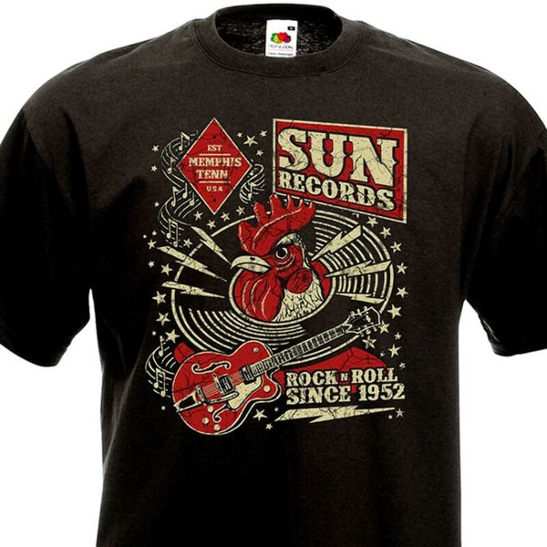 

t-shirt sun records memphis tenn. usa - rock'n'roll since 1952 johnny cash elvis