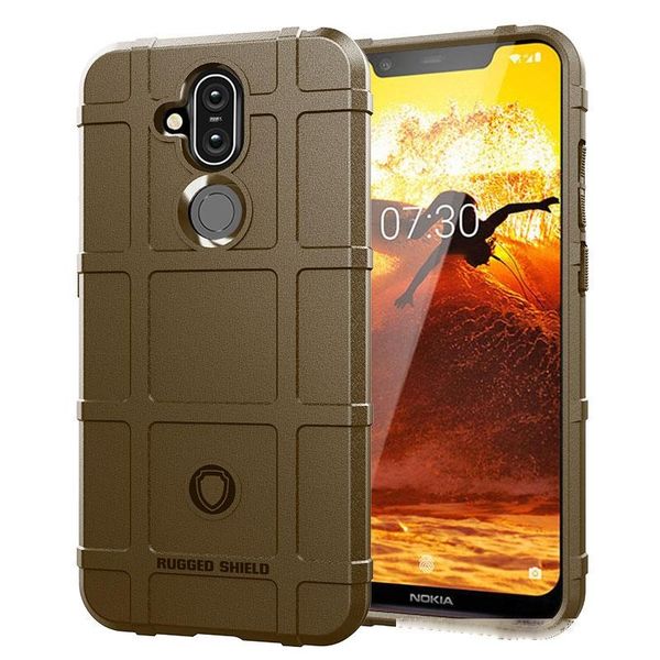 

full coverage shockproof soft silicone case armor matte cover anti knock shell for nokia 8.1 maxheavy duty army style