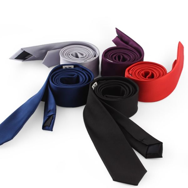 

2020 new designers brands fashion business casual 5cm slim ties for men solid color necktie work with gift box, Black;gray