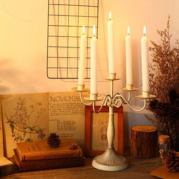 

antique vintage iron candelabra deskcandle holder candlestick wedding anniversary decor