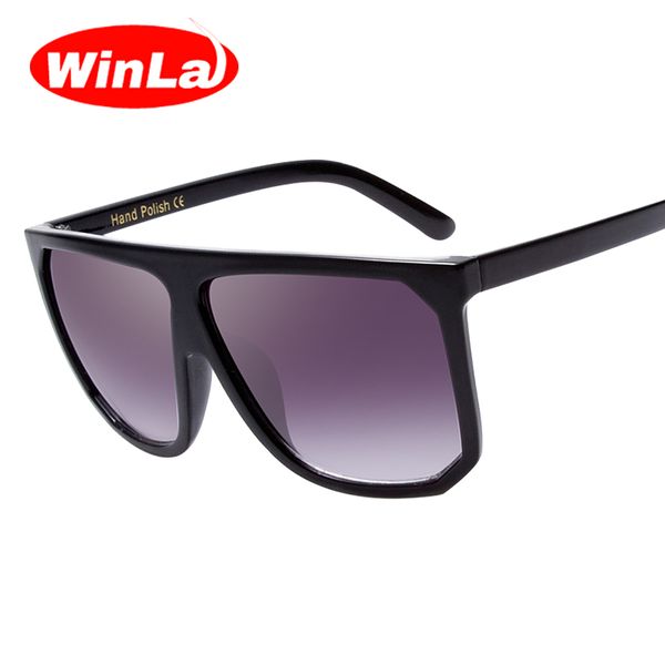 

winla new women sunglass flat oversize square shape sunglasses women brand designer sun glasses feminino uv400, White;black