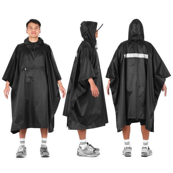 

rain poncho waterproof raincoat jacket cycling rain cover picnic mat sun shelter for outdoor camping hiking fishing lixada, Blue;black