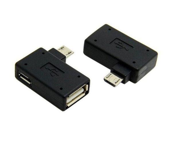 

right angle 90 degree 5pin micro b male to a female micro usb female power supply plug data otg host converter adapter android