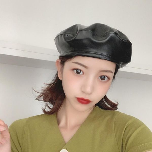 

hat women wild beret tide autumn and winter pumpkin hat painter, Blue;gray