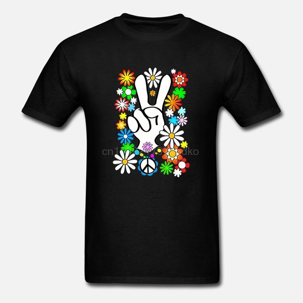 

peace sign flower power men's t-shirt