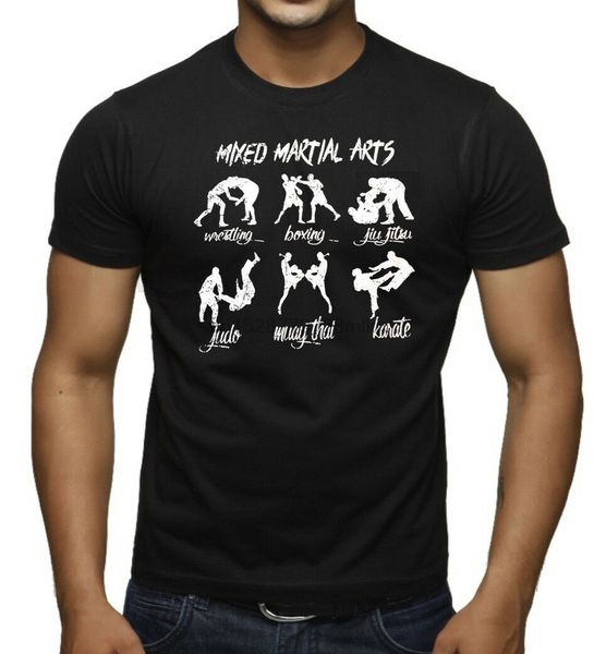 

mens mixed martial arts black t shirt каратэ бокс дзюдо джиу джитсу борьба
