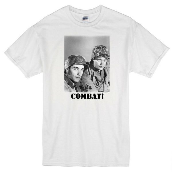 

combat! вик морроу рик джейсон wwii army tv show white t-shirt 2020 мужские дизайнерский бренд с коротким рукавом хлопок печать полосатой ру
