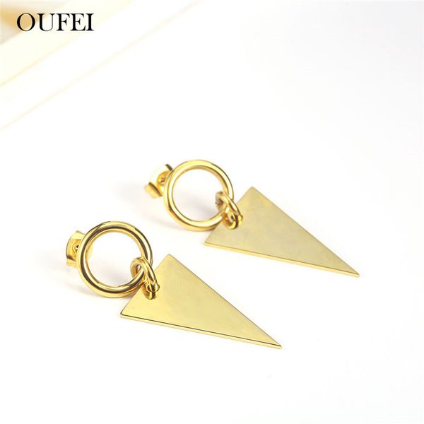 

oufei stainless steel jewelry woman 2020 charm geometric earrings for women summer jewelry accessories mass effect, Silver