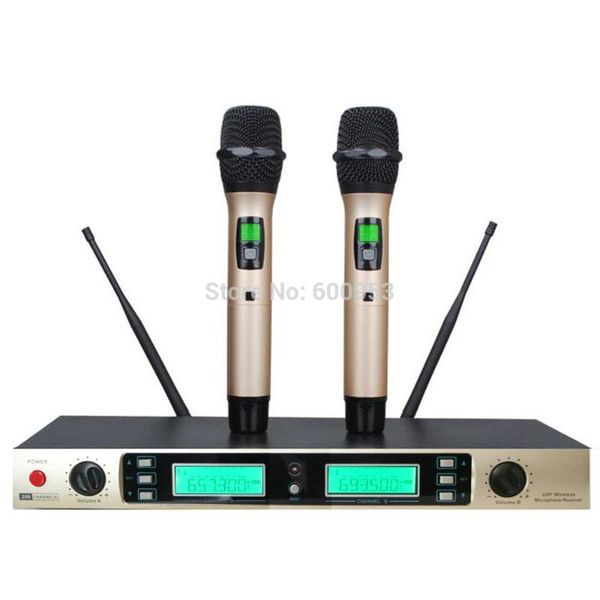 

home theatre system micwl two golden color uhf handheld wireless stage microphone