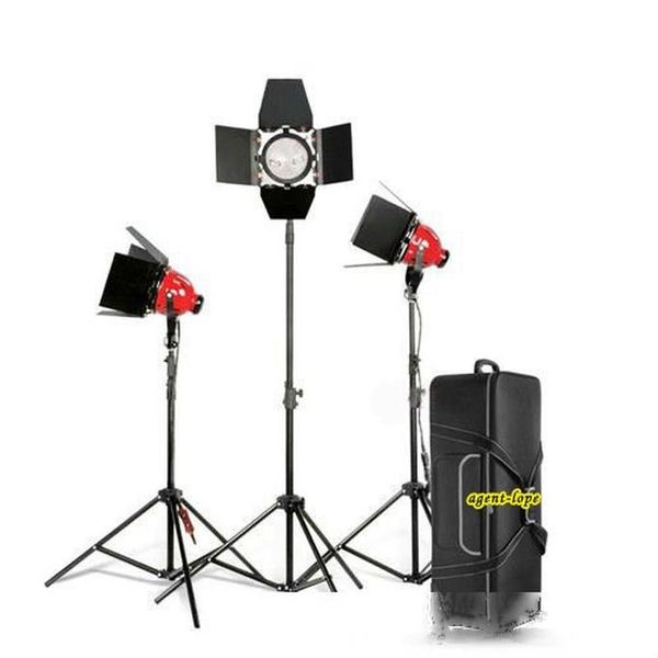 

pro red head dimmable continuous light 800w*3 kit bag light stand bulb for studio&video 3200k
