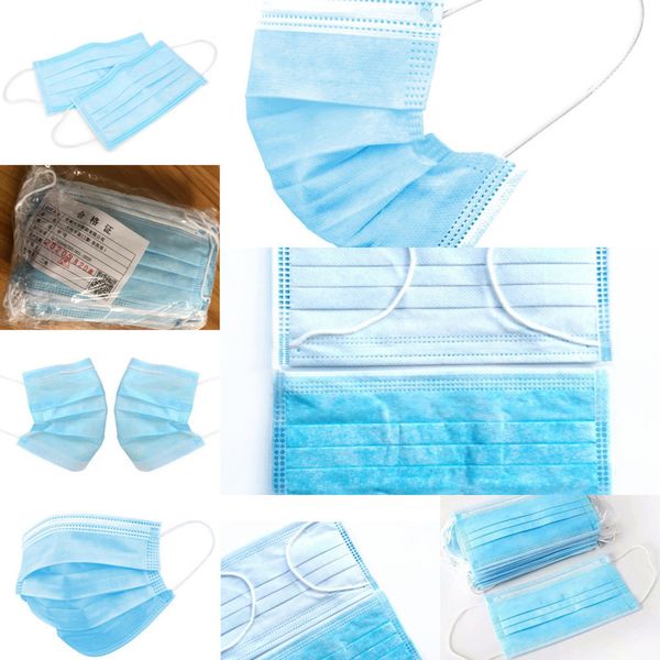 

2021mask layer stock 3 disposable ear-loop dust protect health mouth masks cover 3-ply non-wov 6taw