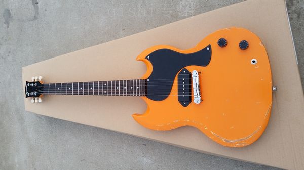 

vintage electric guitar rose wood fingerboard one pickups modle old made in china