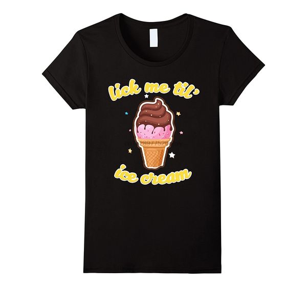 

lick me till ice scream funny ice cream joke t-shirt punk kawaii men t shirt tee harajuku punk black style text