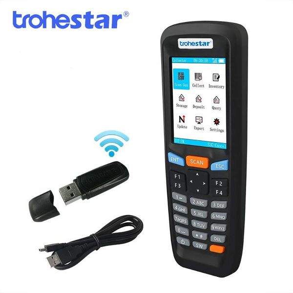 

trohestar barcode scanner portable reader 1d 2d qr bar code scanners handheld inventory data collector for logistics market