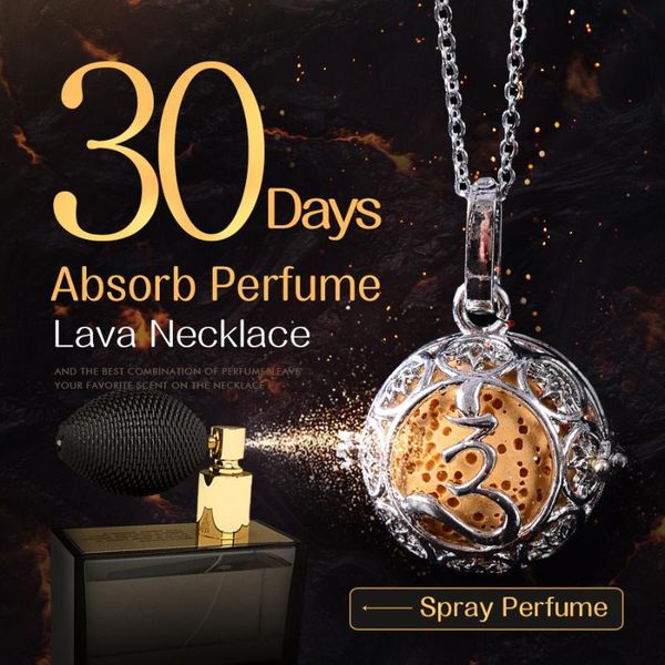 

chains natural volcanic rock stone necklace keep perfume 30days for women girl lover`s gift sweater chain fashion jewelry making design, Silver